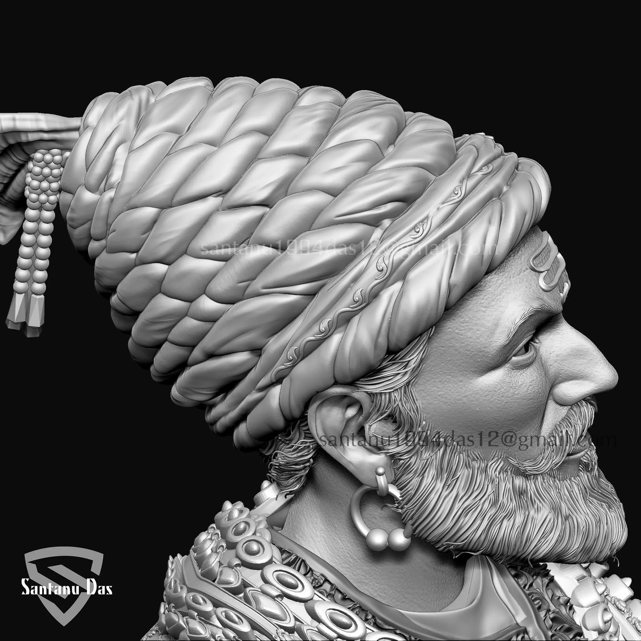 Chhatrapati Shivaji Maharaj 3dPrint 3D print model_6