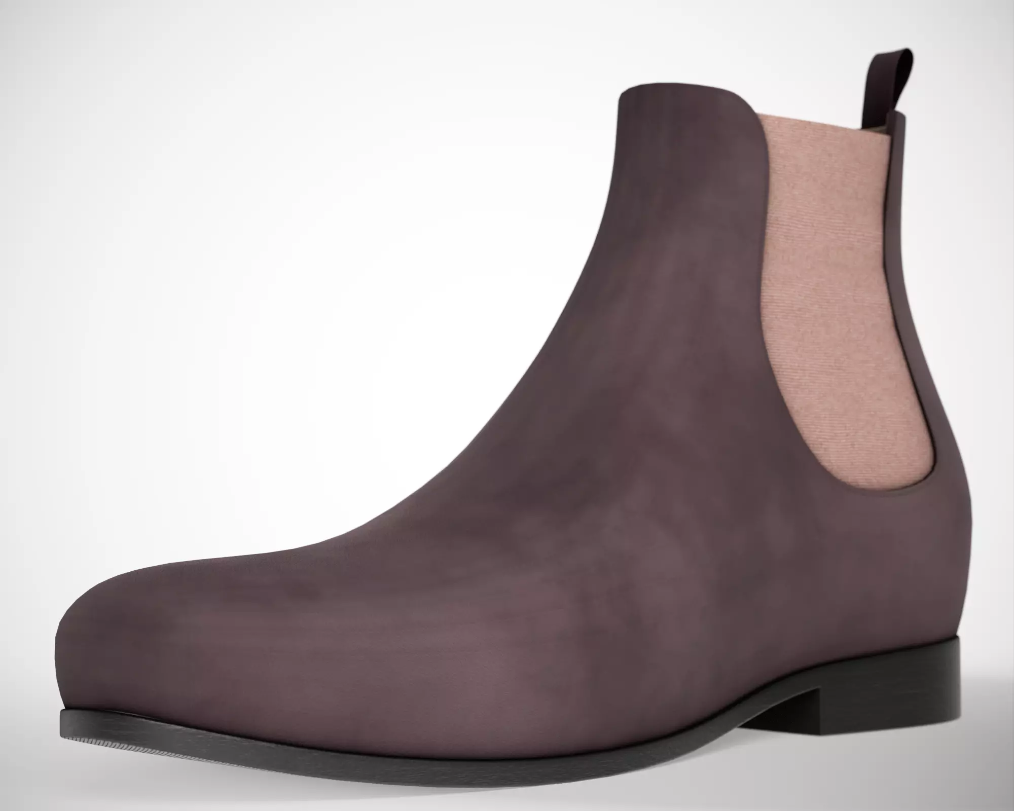  Chelsea Suede Boot Low-poly 3D model_2