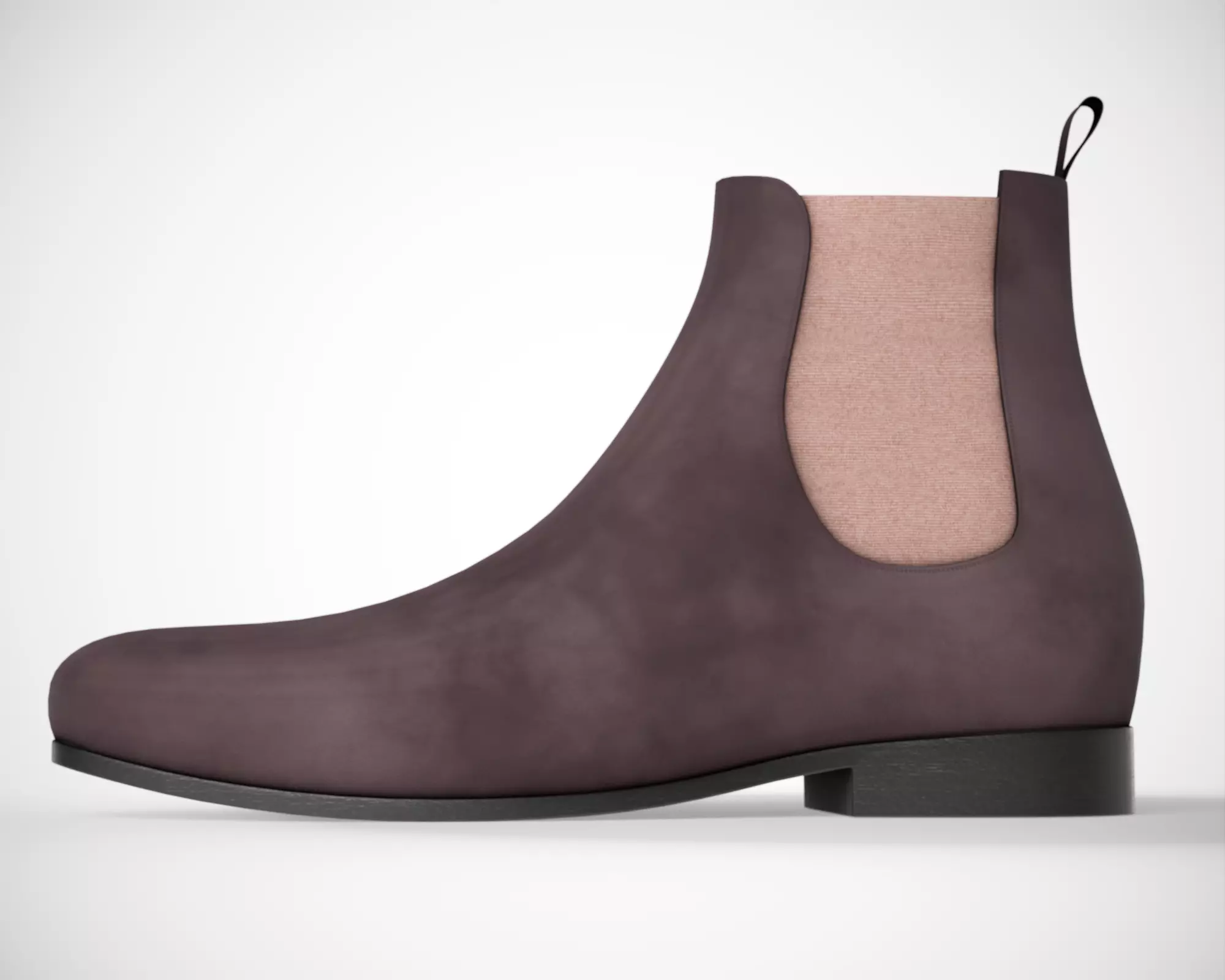  Chelsea Suede Boot Low-poly 3D model_0
