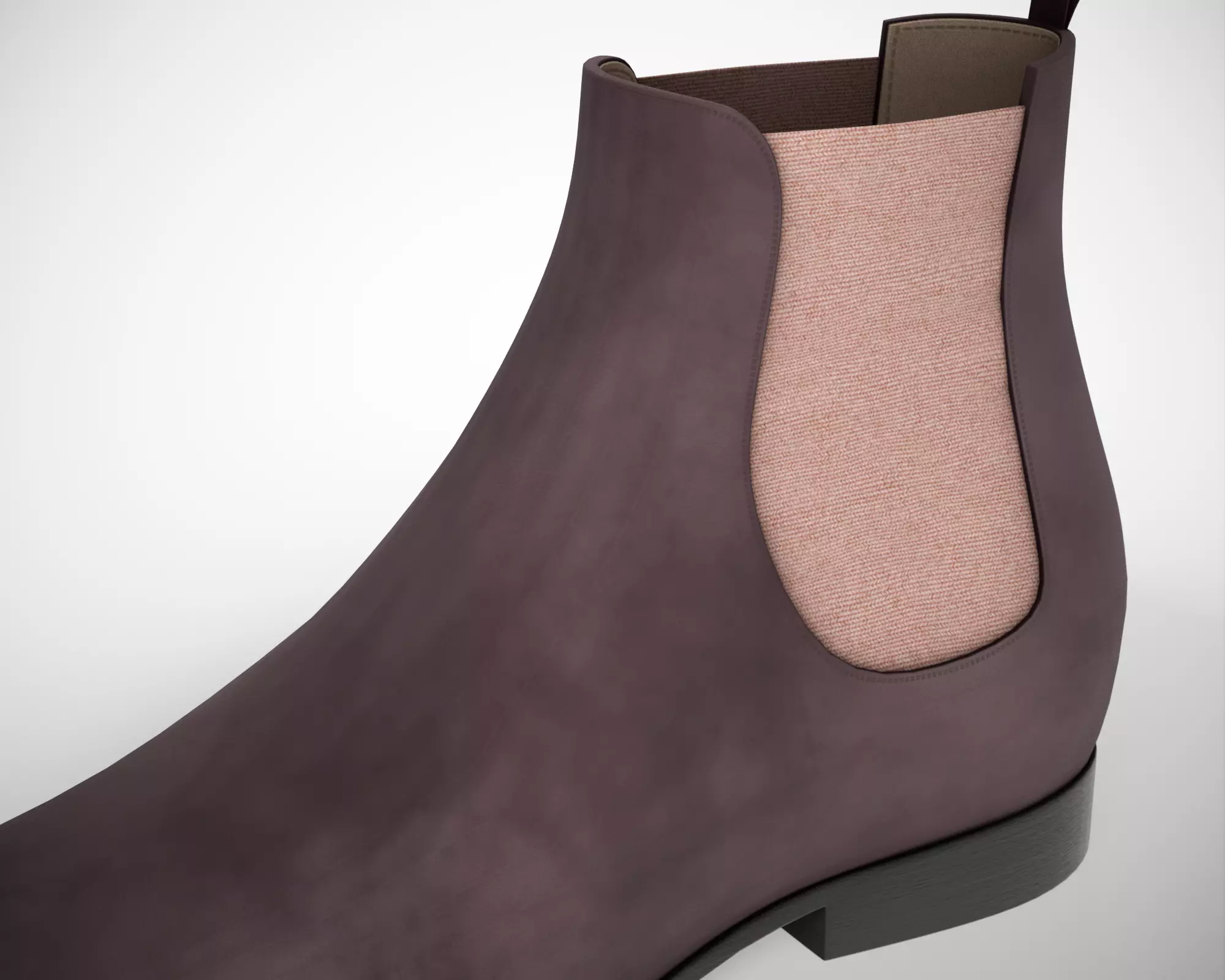  Chelsea Suede Boot Low-poly 3D model_4