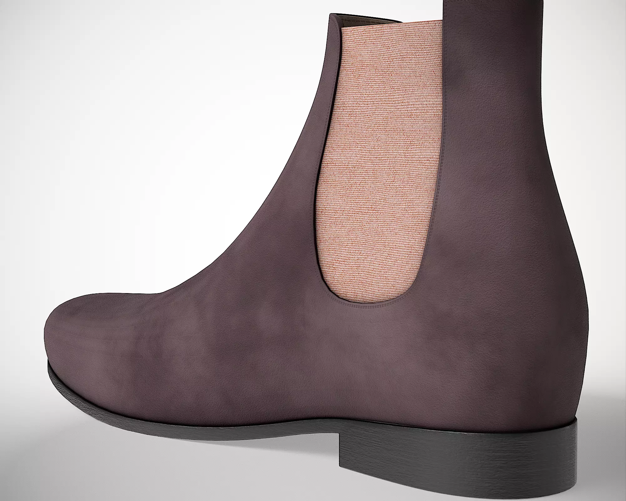  Chelsea Suede Boot Low-poly 3D model_6