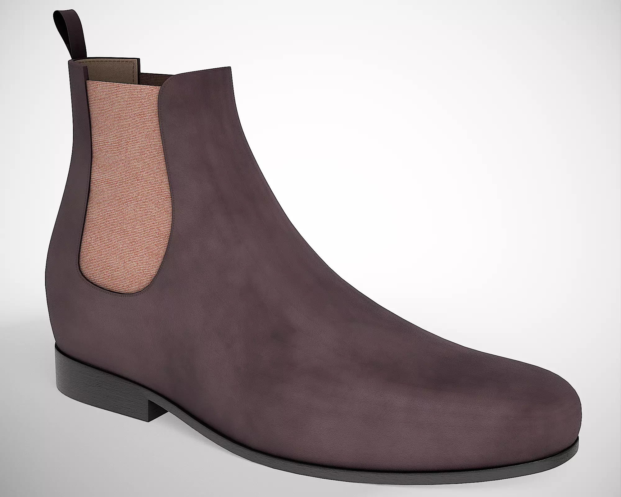  Chelsea Suede Boot Low-poly 3D model_7