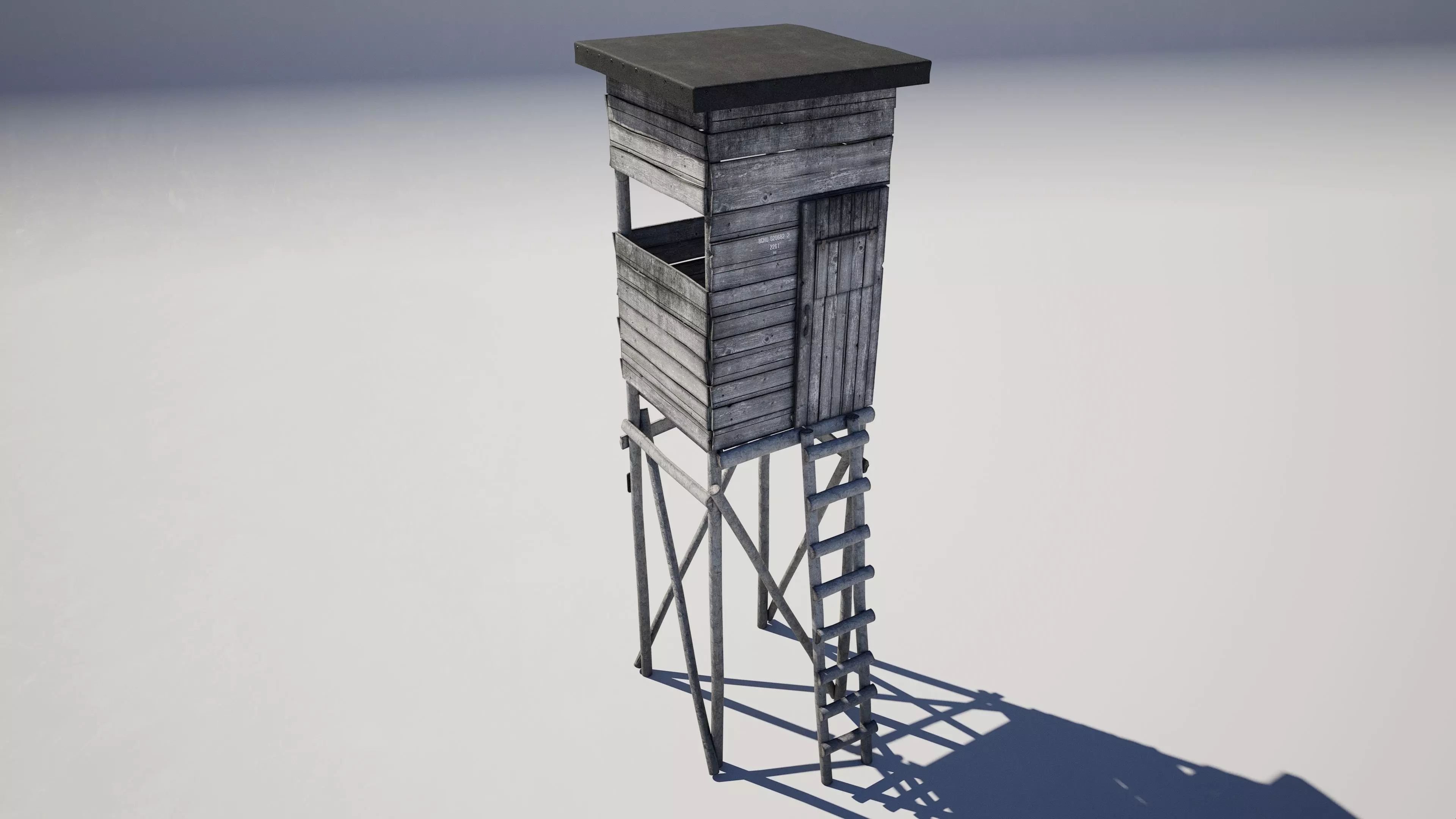Wooden Hunting Tower Low-poly 3D model_1