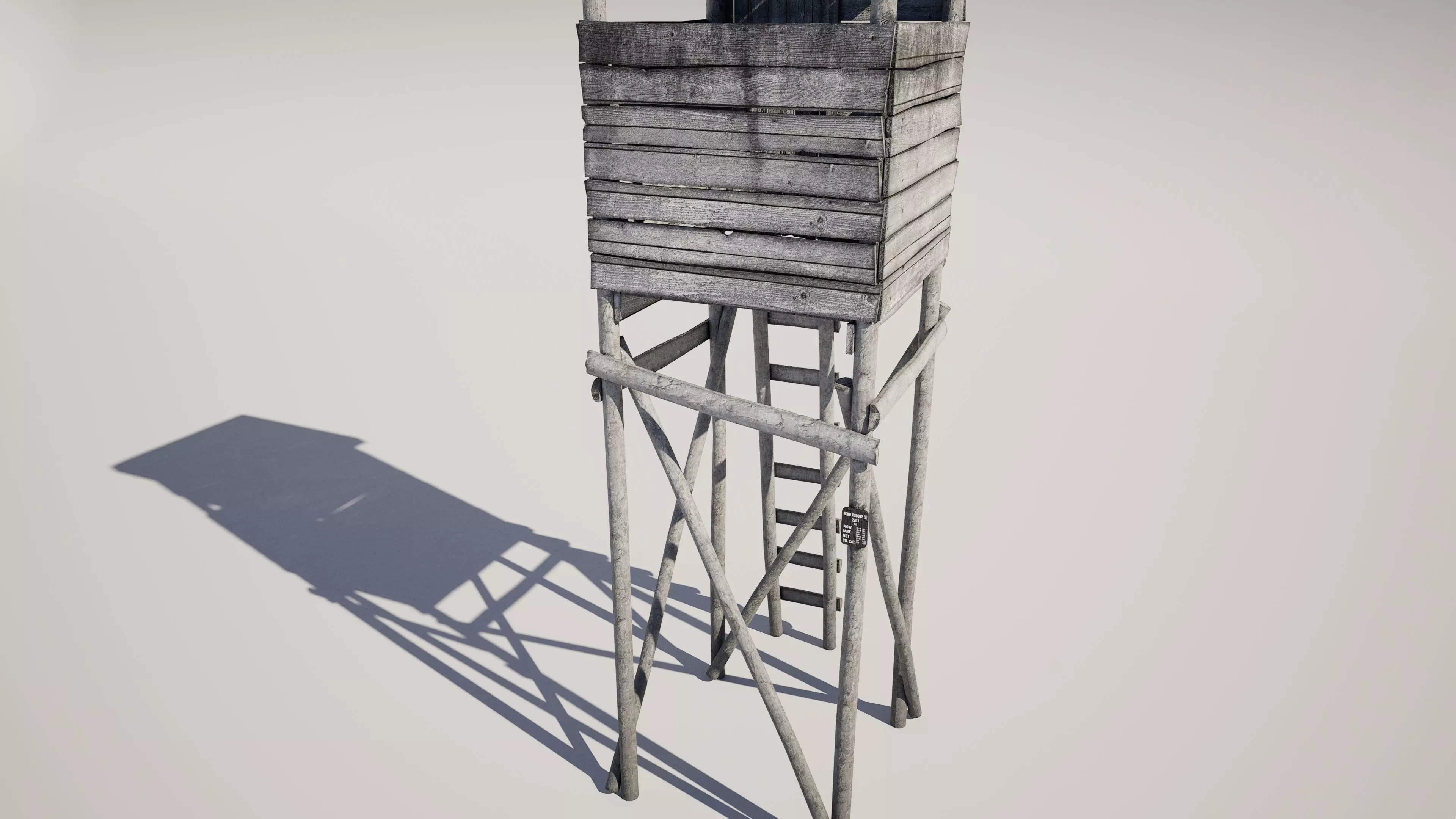 Wooden Hunting Tower Low-poly 3D model_2