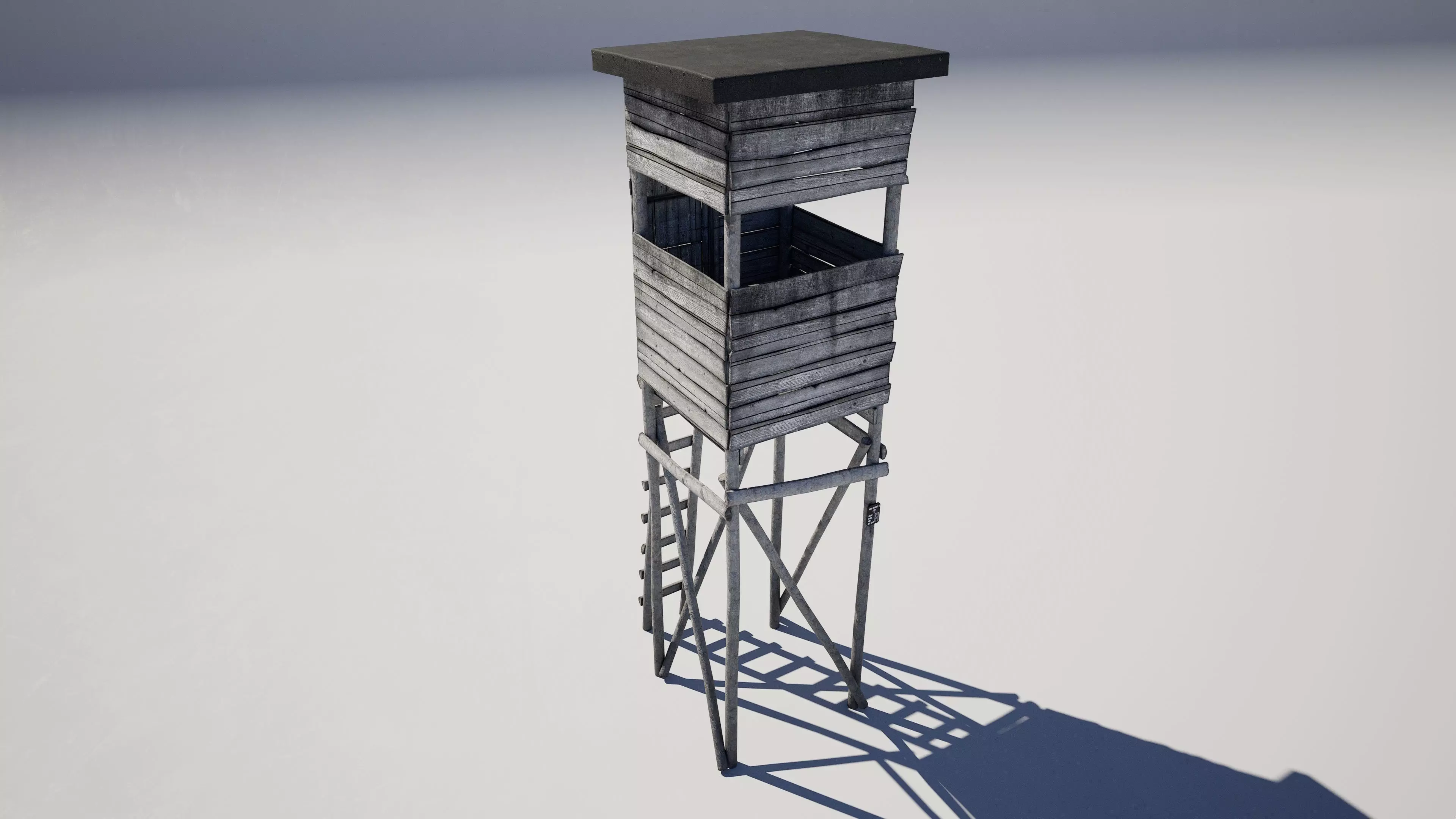Wooden Hunting Tower Low-poly 3D model_0