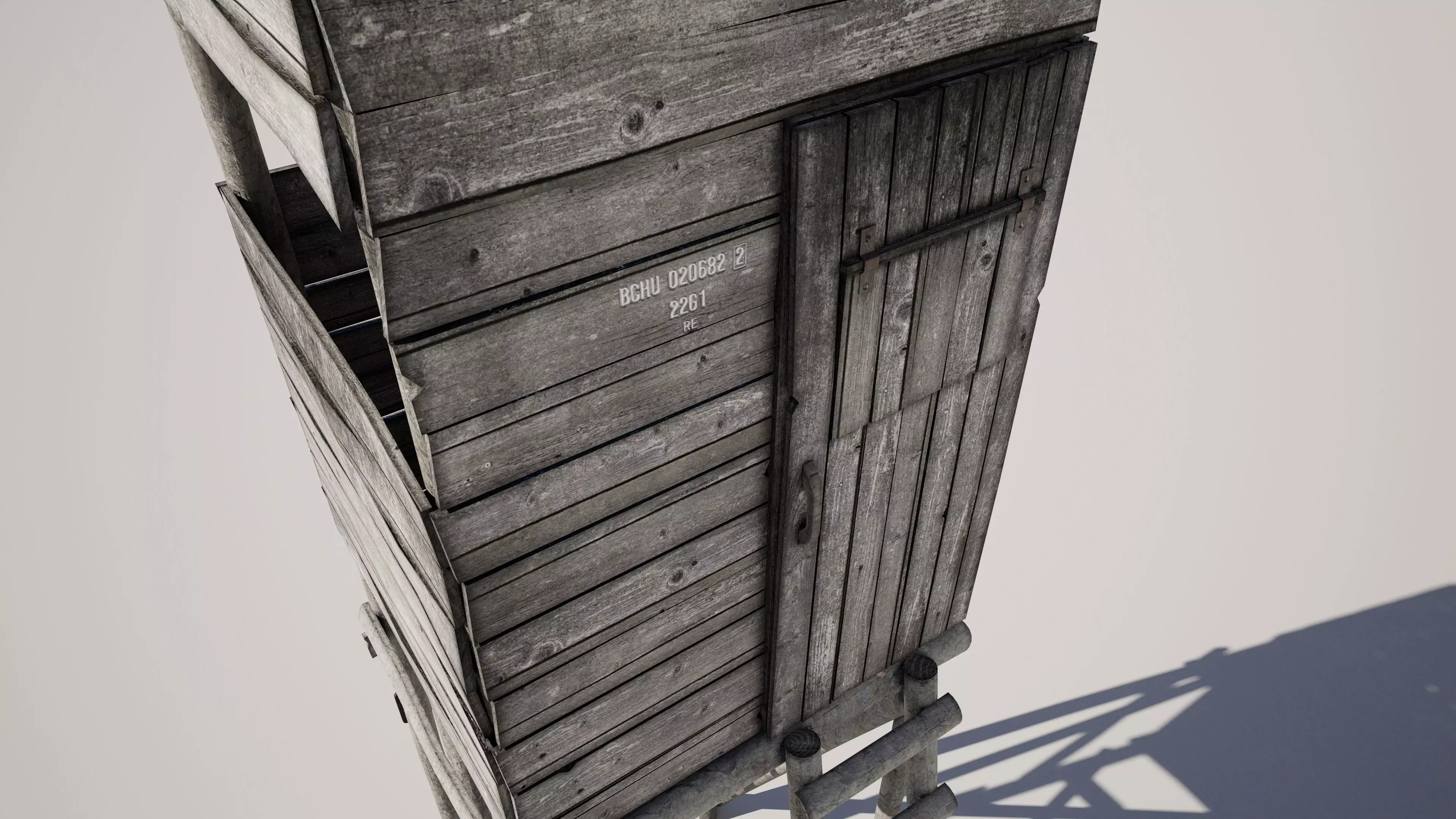 Wooden Hunting Tower Low-poly 3D model_3