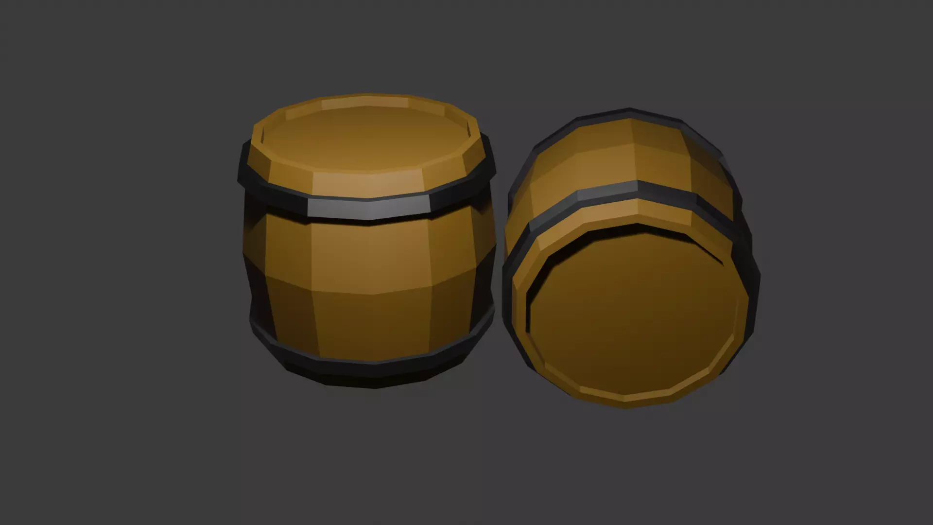 Low Poly Barrel Pack Low-poly 3D model_0