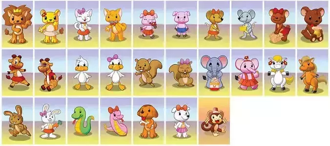3d model 3d max cartoon animals Free 3D model