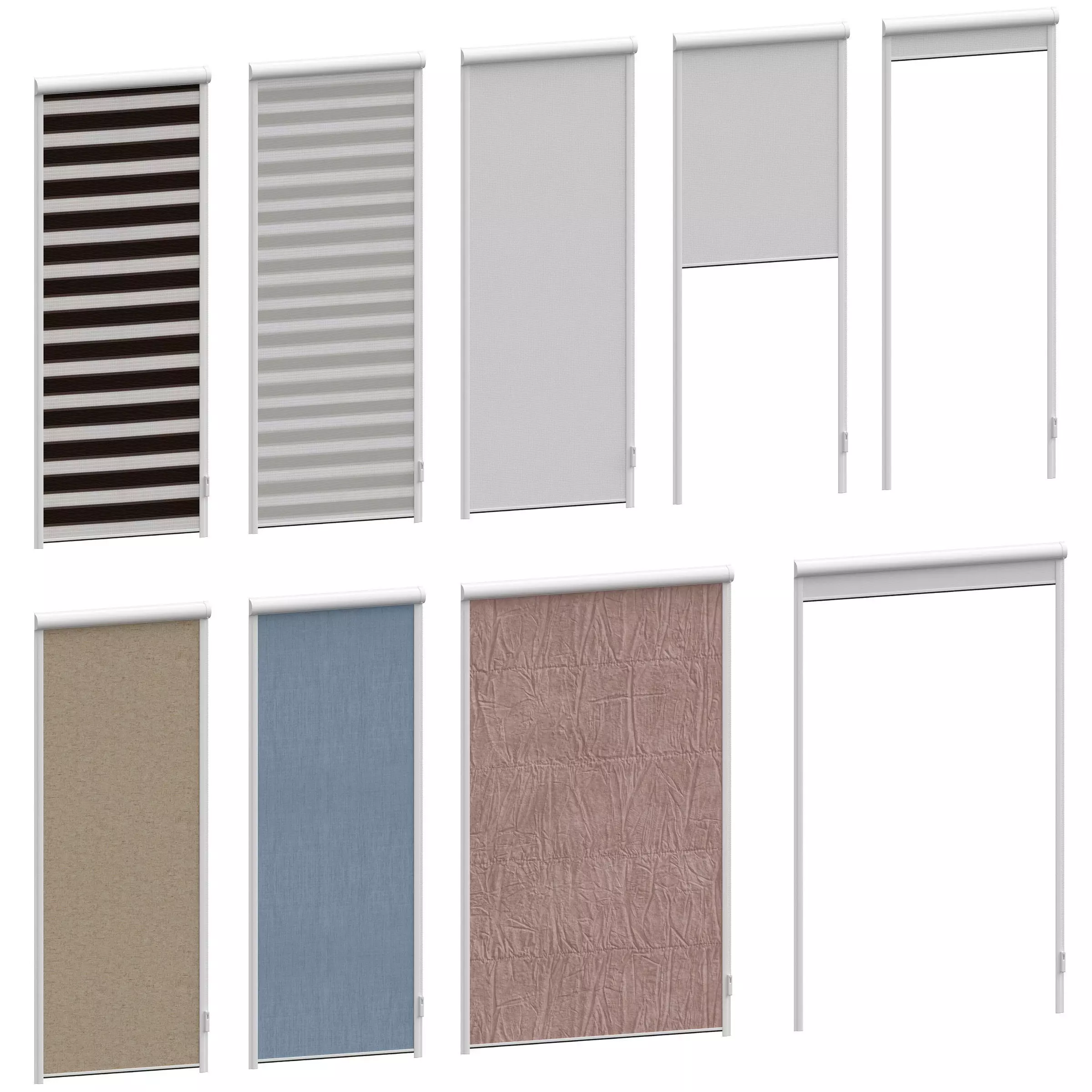 Roller blinds for windows 3D model_0
