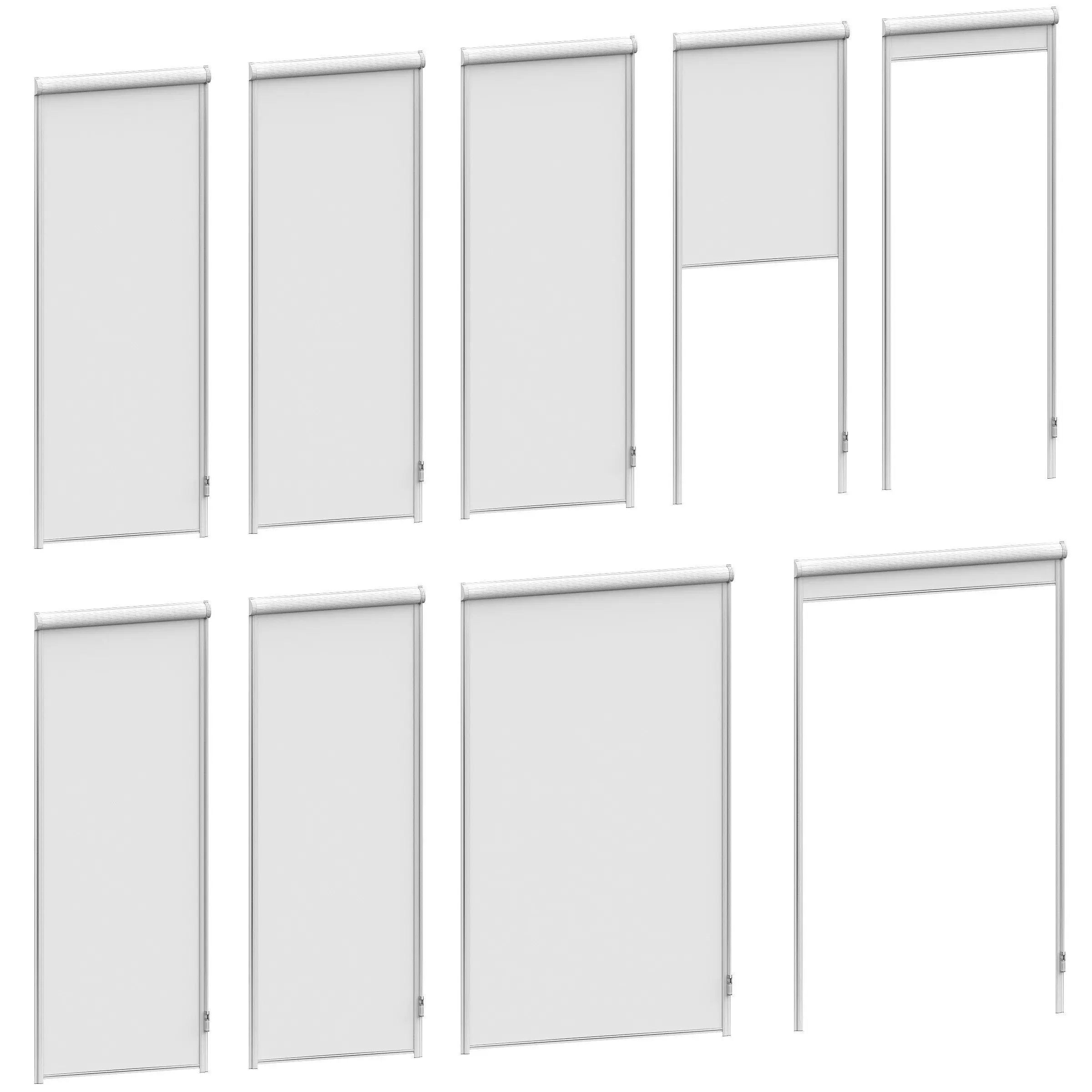 Roller blinds for windows 3D model_1