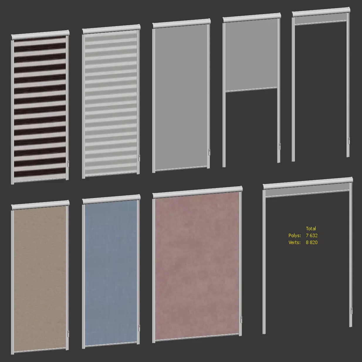 Roller blinds for windows 3D model_5