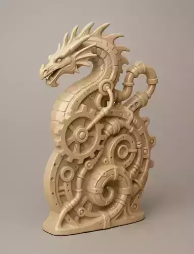 Industrial Dragon Sculpture