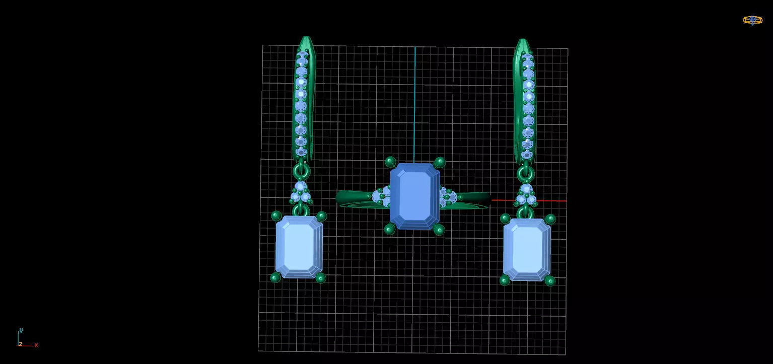 Emerald center Engagement ring 3D print model_1