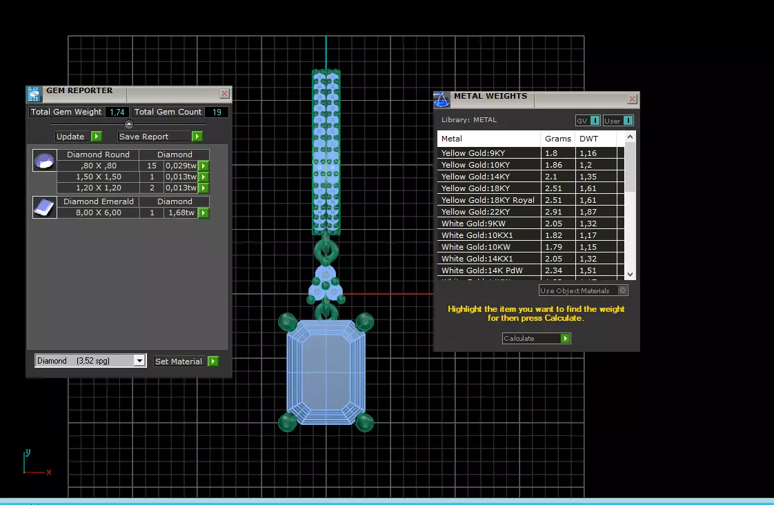 Emerald center Engagement ring 3D print model_5