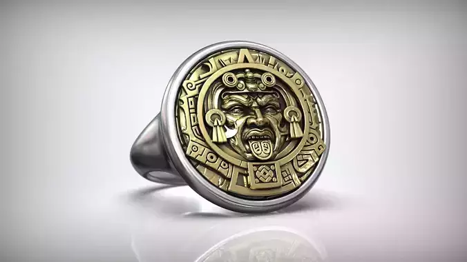 Aztec Warrior Ring Ancient Mayan Tribal Ancient Jewelry