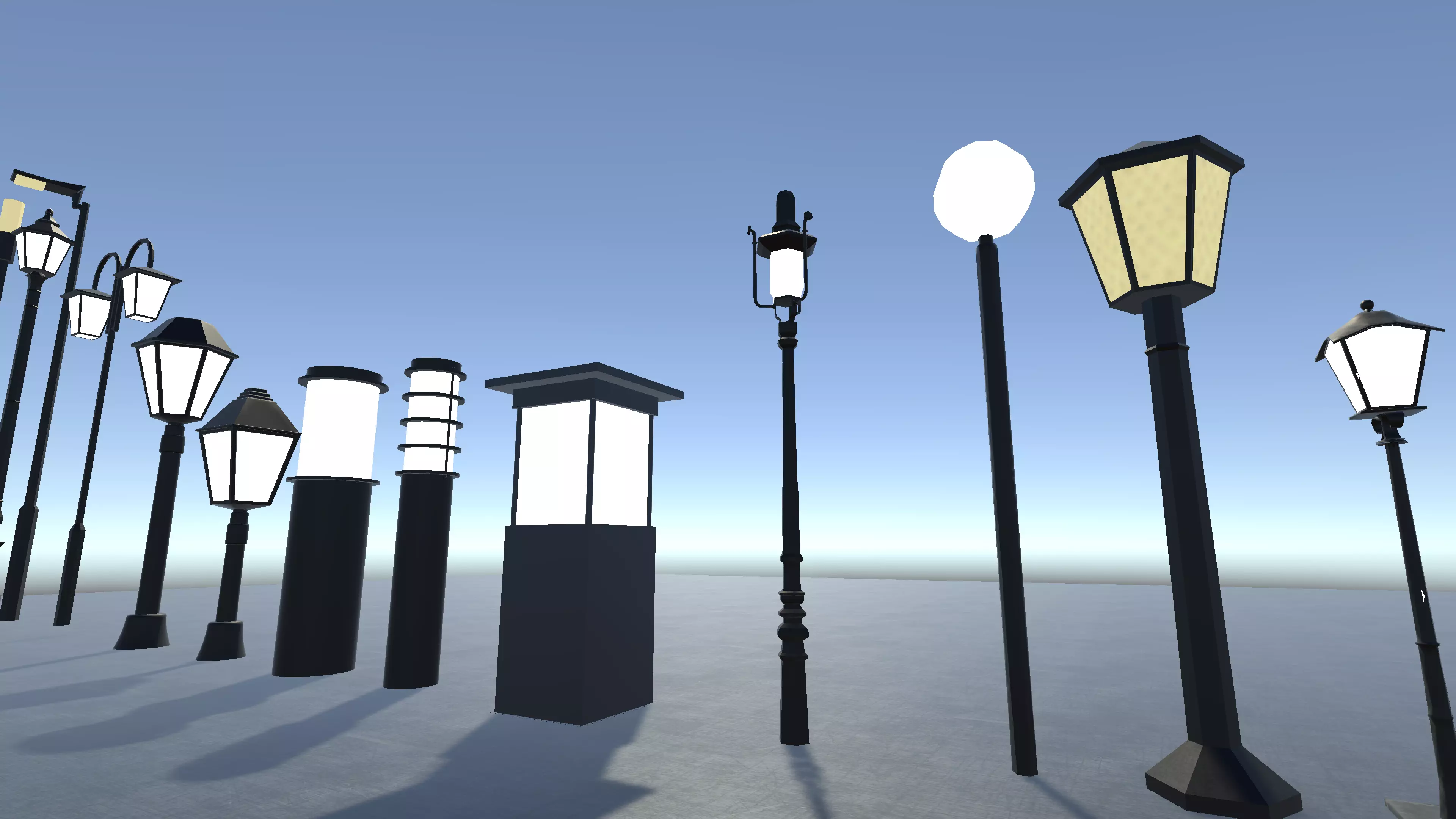 3D Street Lamp Models Collection Game Ready Assets Low-poly 3D model