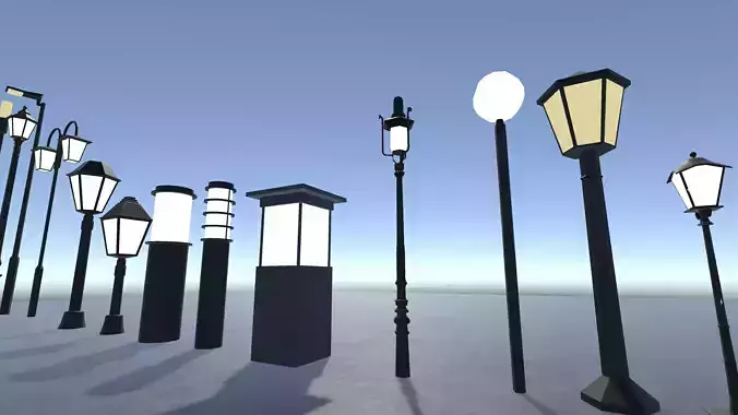 3D Street Lamp Models Collection  Game Ready Assets