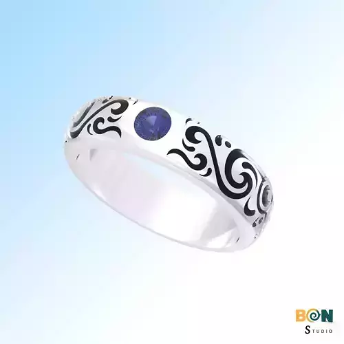 Men Starry Night Ring 3D print model