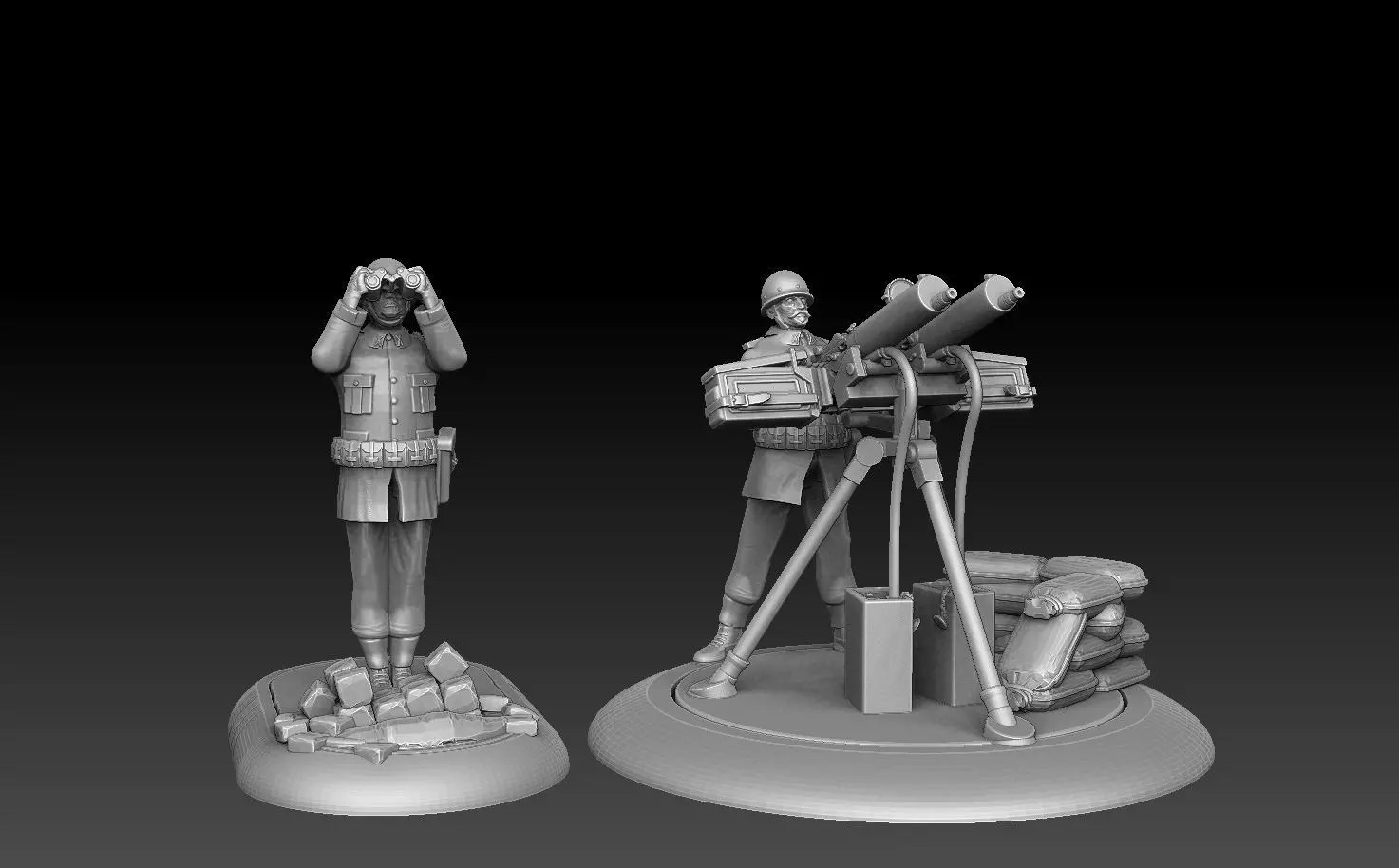 Swedish WW2 Anti Aircraft Gun Team 3D print model_3