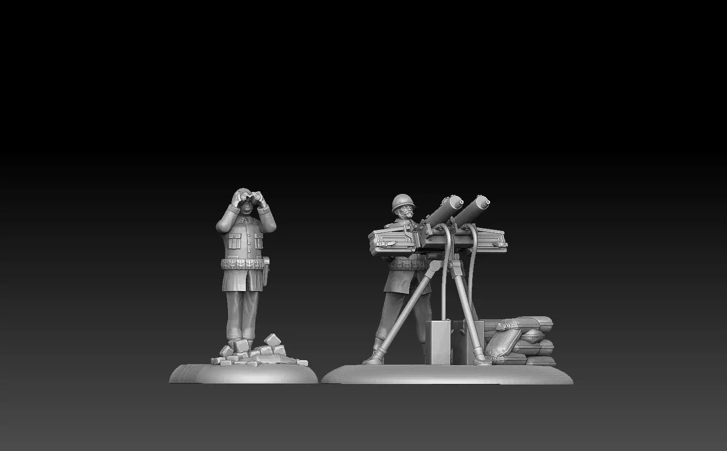 Swedish WW2 Anti Aircraft Gun Team 3D print model_2