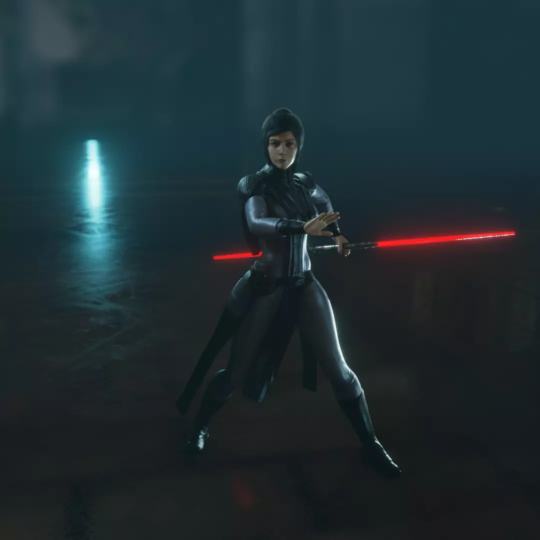 Dark Side Force Adept Female 3D print model_8