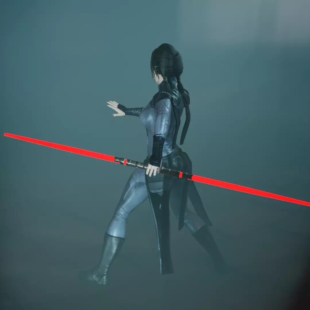 Dark Side Force Adept Female 3D print model_3