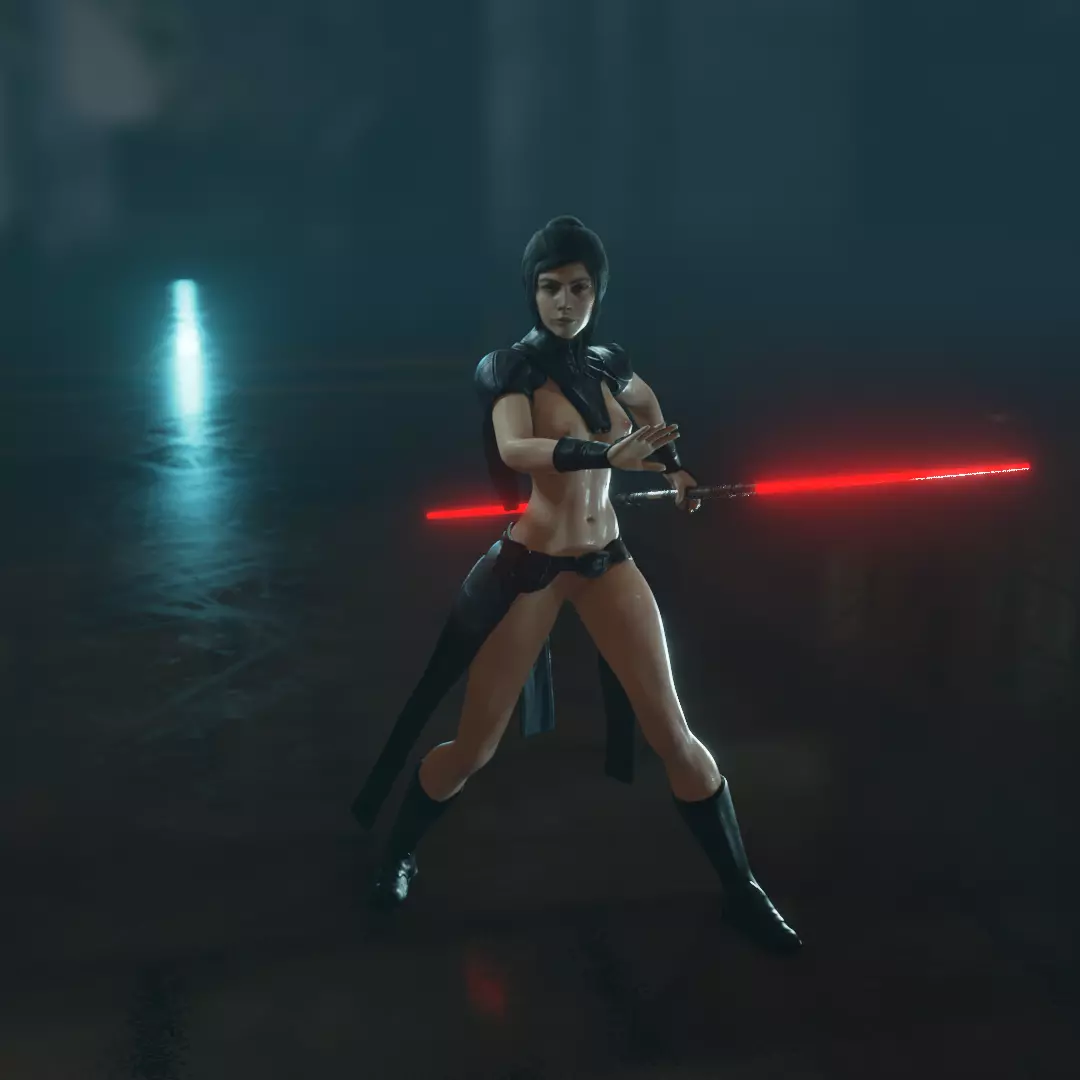 Dark Side Force Adept Female 3D print model_9