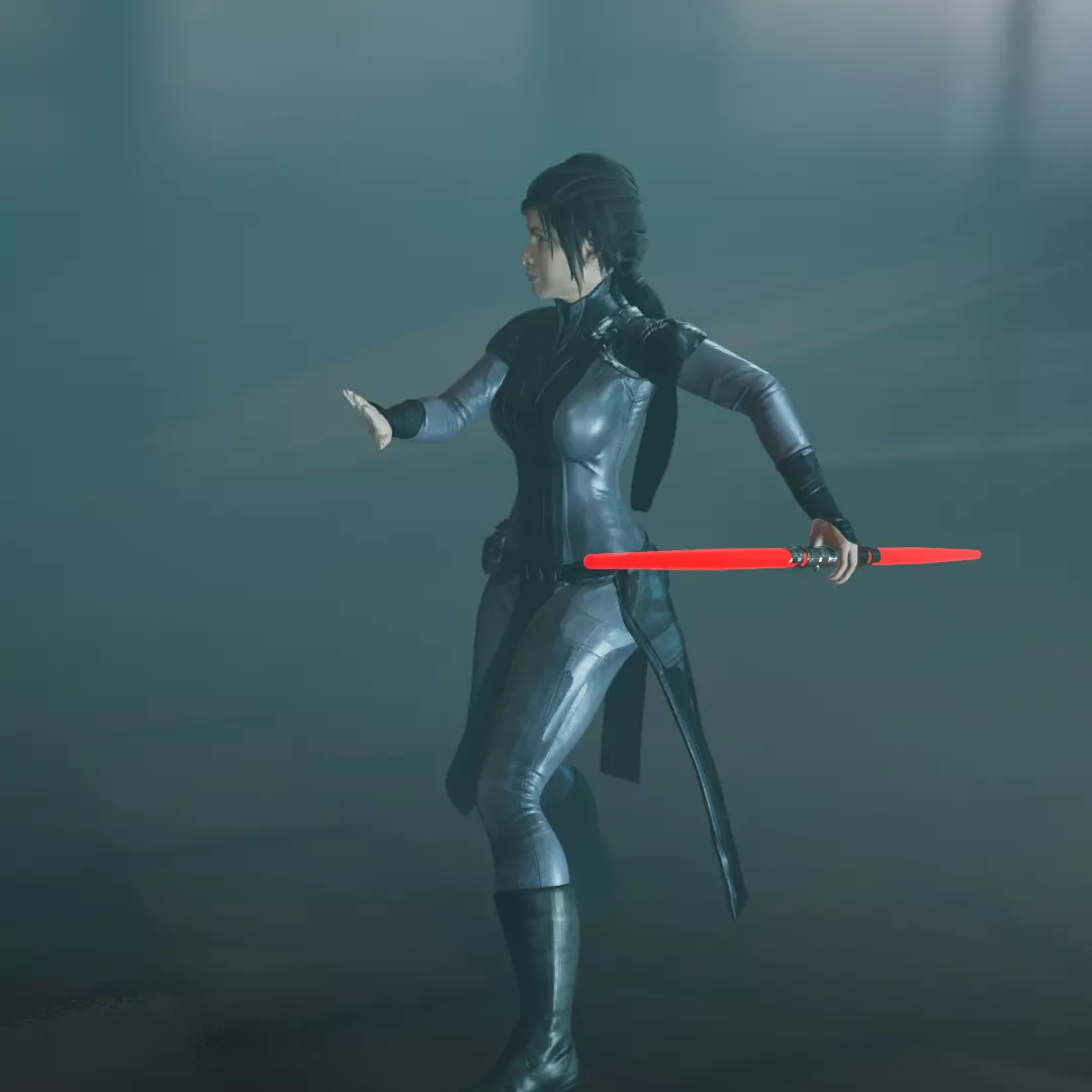 Dark Side Force Adept Female 3D print model_2