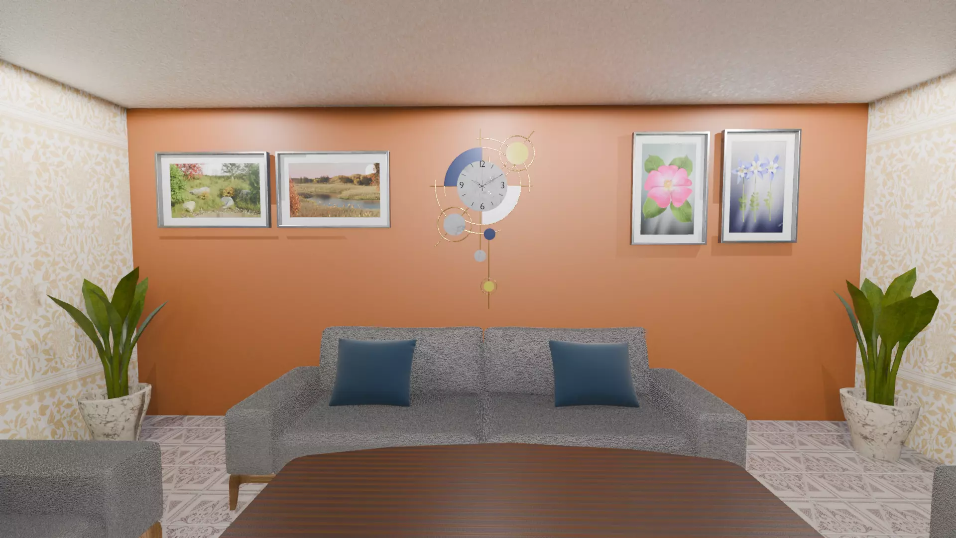 3D Room Set With Sofa Bed  3D model_2