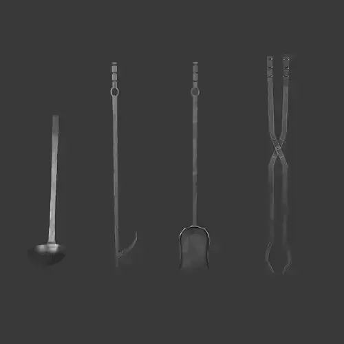 Fireplace Tool Set Low-poly 3D model Fireplace Tool Set Low-poly 3D model