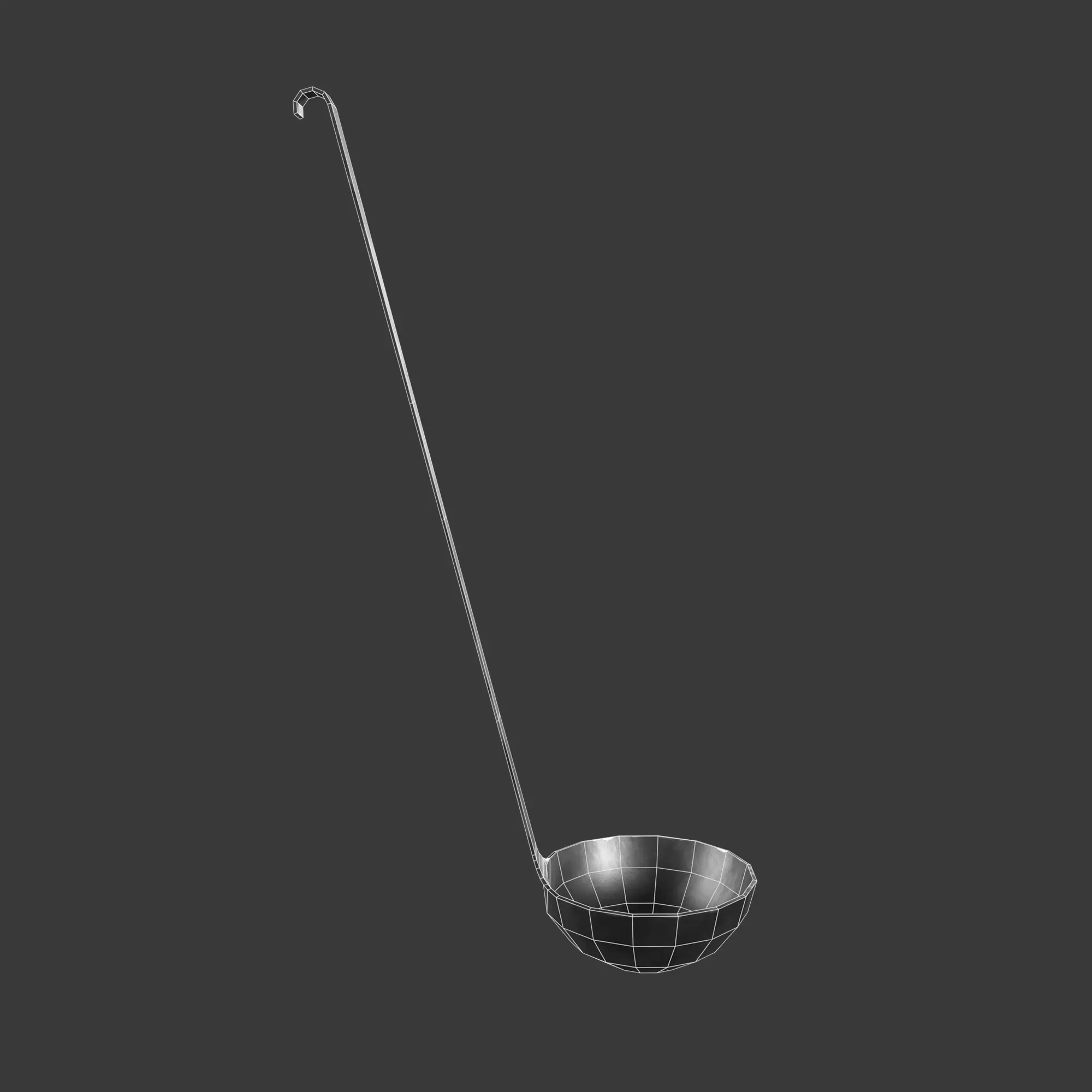 Fireplace Tool Set Low-poly 3D model_7