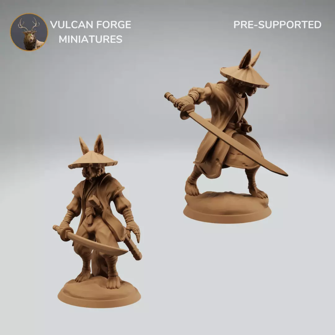Harengon Rabbit Folk Samurai Warriors Bundle 3D print model