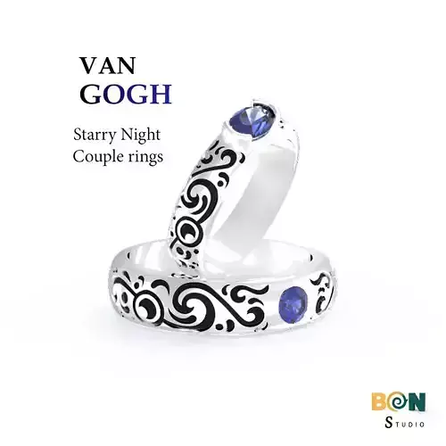 Starry Night Inspired Couple Rings Collection 