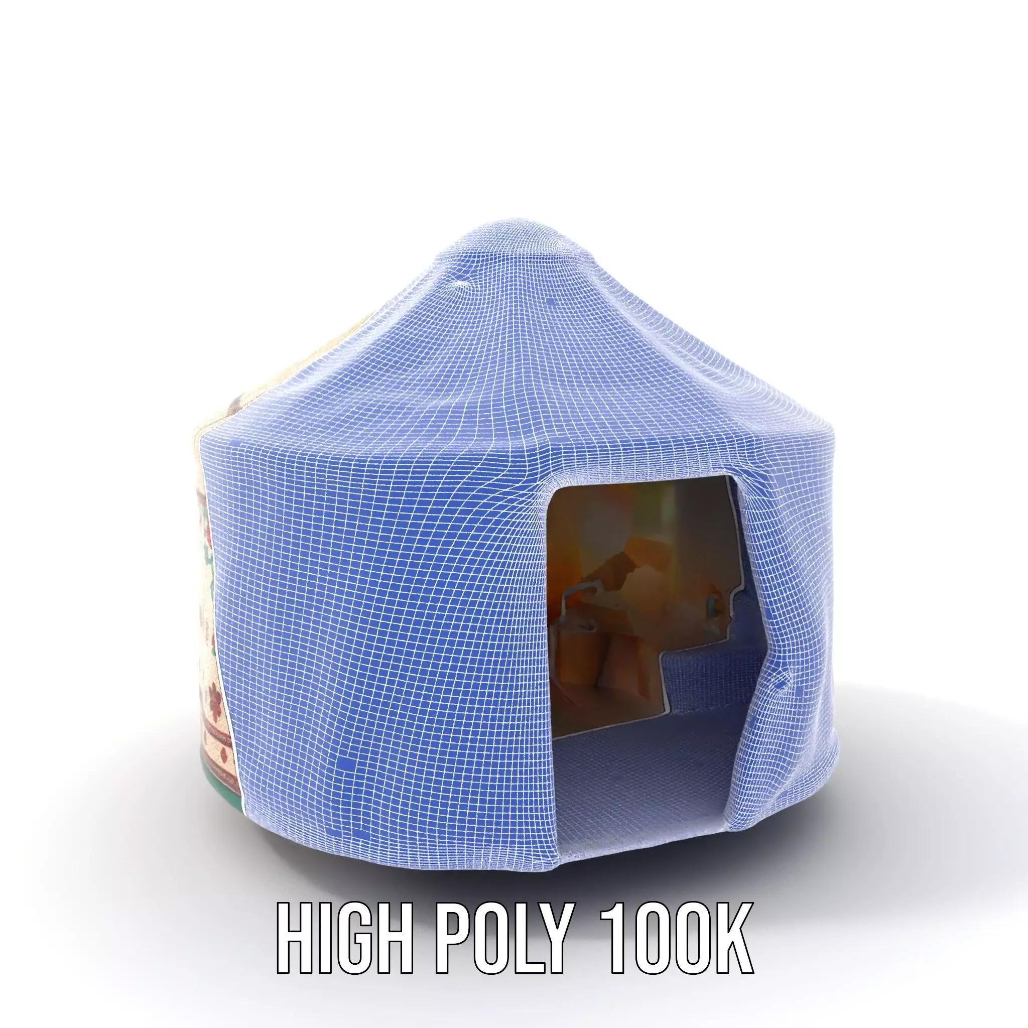 Embroidered Yurt model pack Low-poly 3D model_5