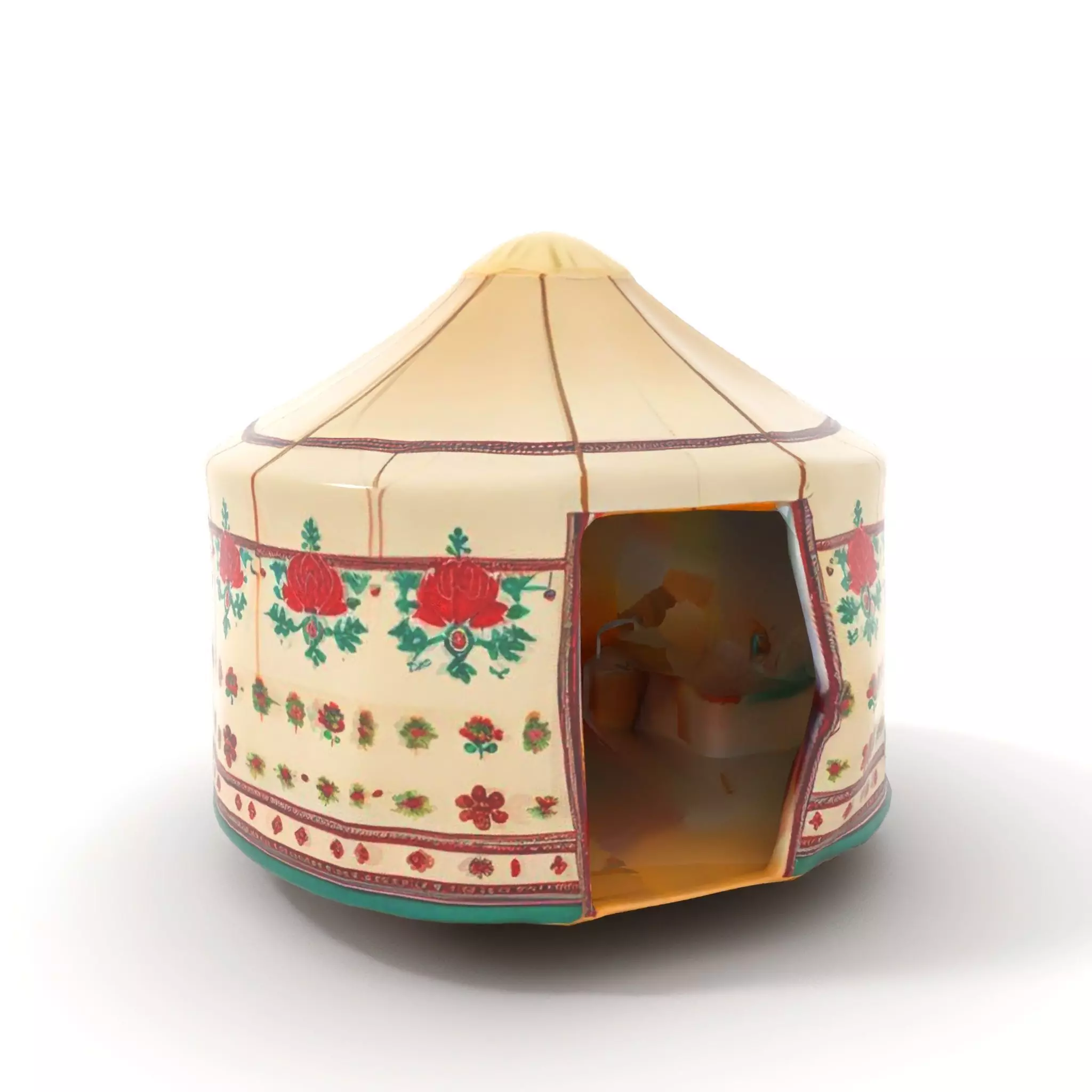 Embroidered Yurt model pack Low-poly 3D model_6