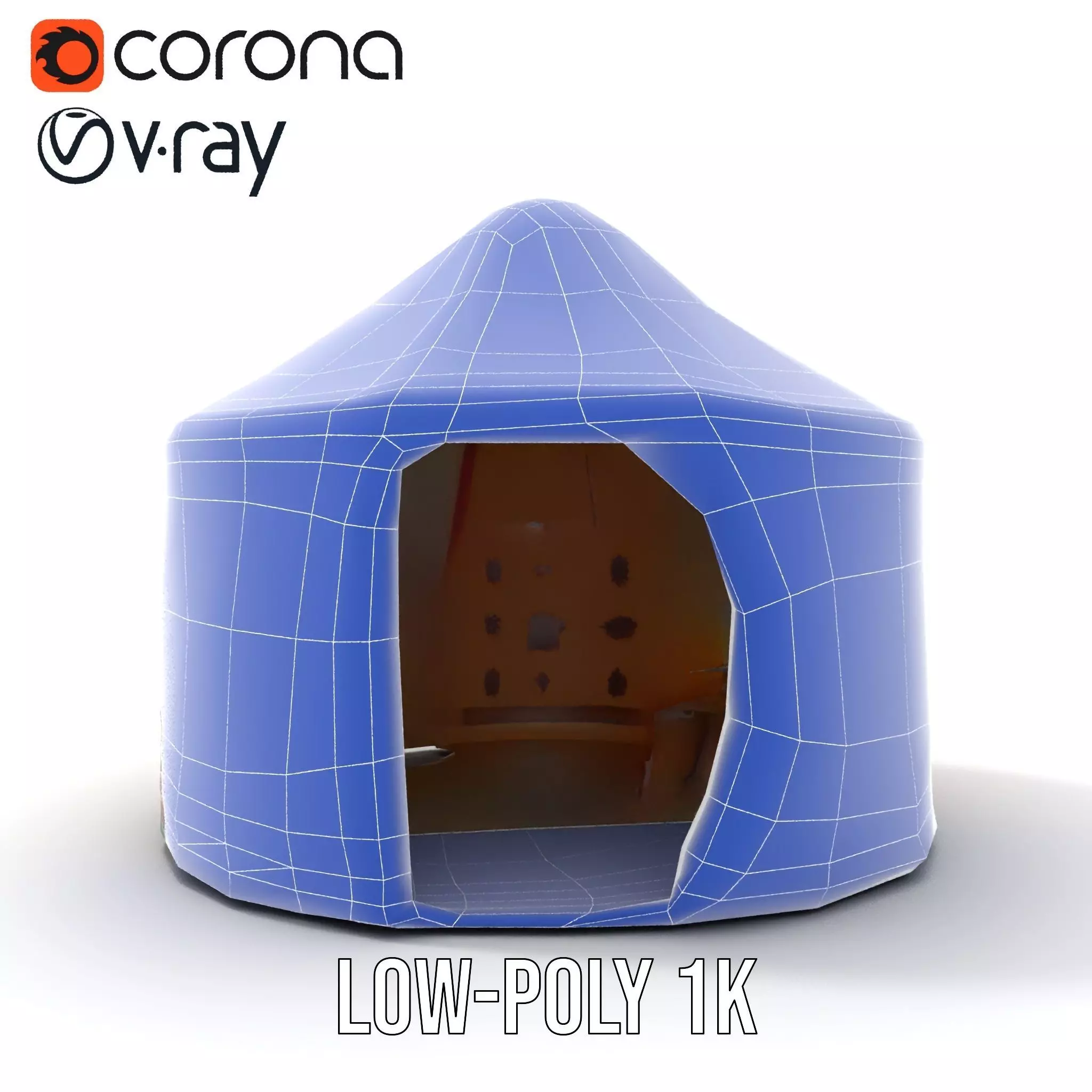 Embroidered Yurt model pack Low-poly 3D model_13
