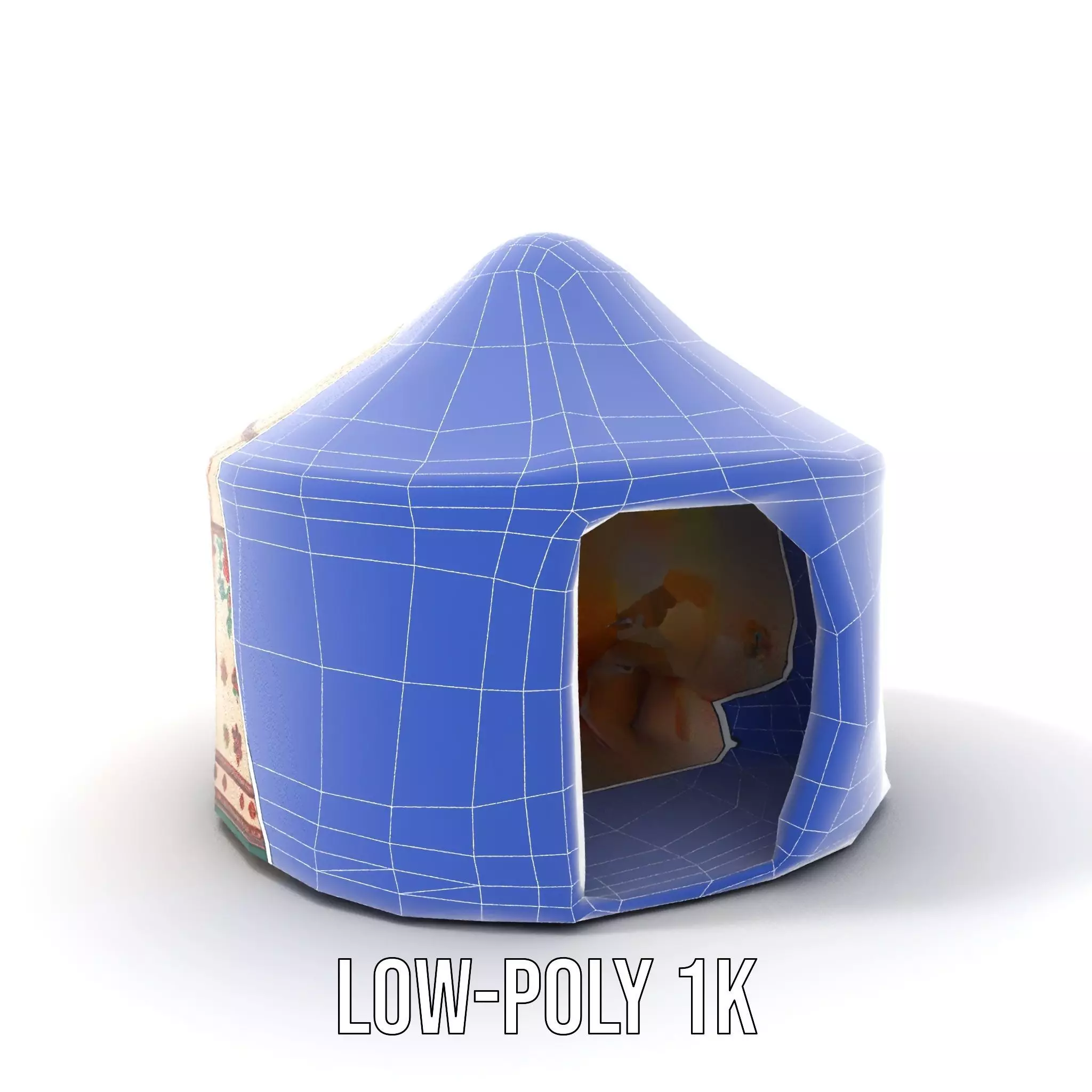 Embroidered Yurt model pack Low-poly 3D model_15