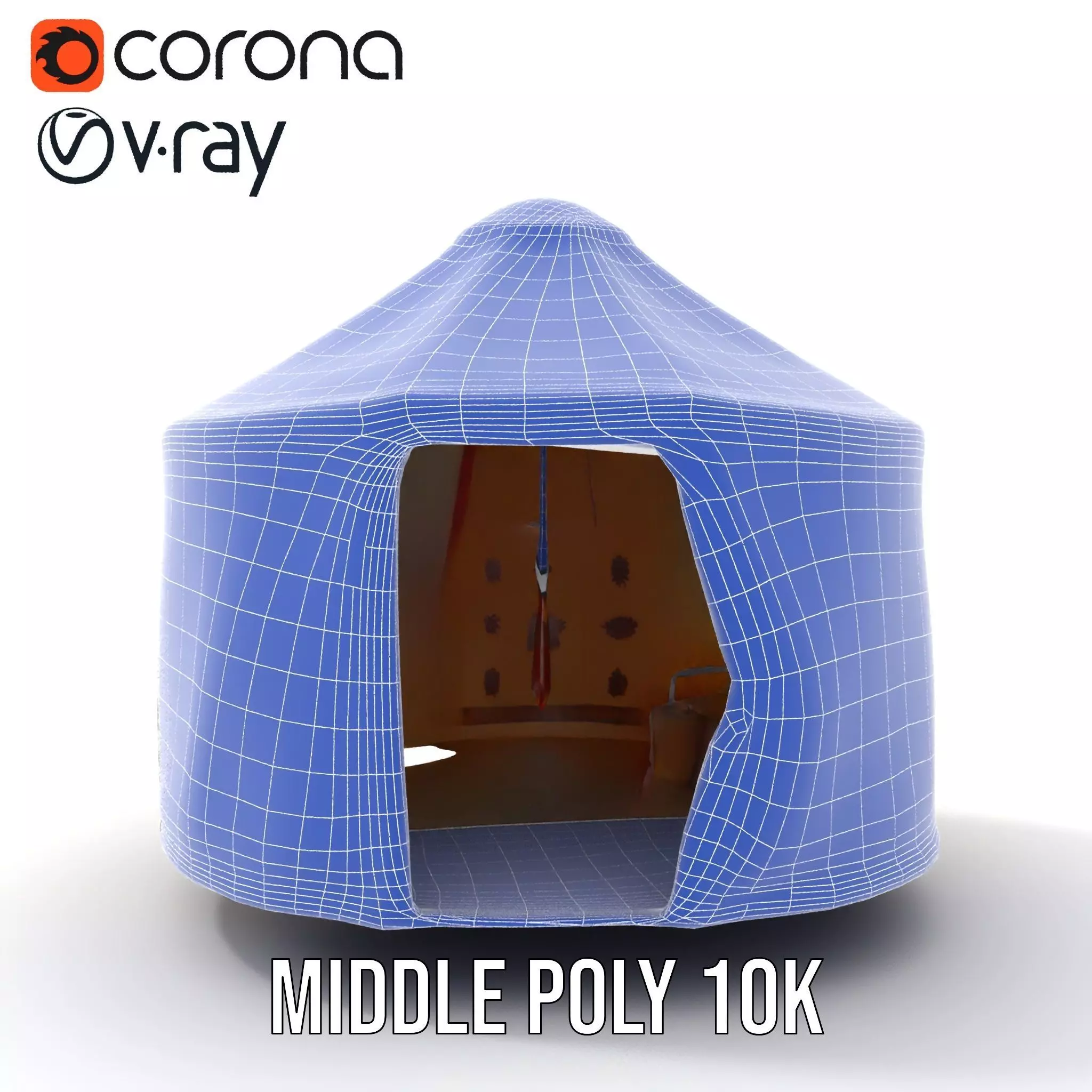 Embroidered Yurt model pack Low-poly 3D model_31