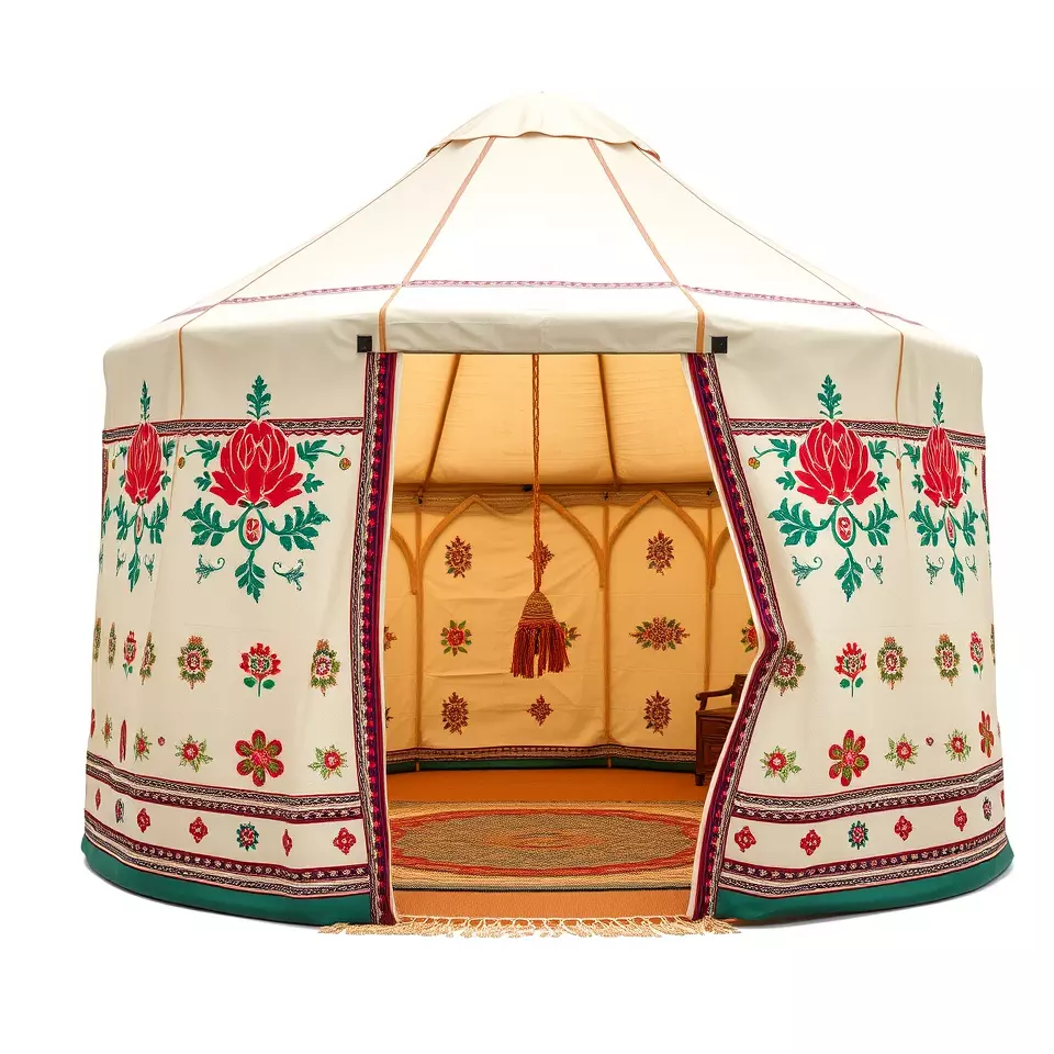 Embroidered Yurt model pack Low-poly 3D model_3
