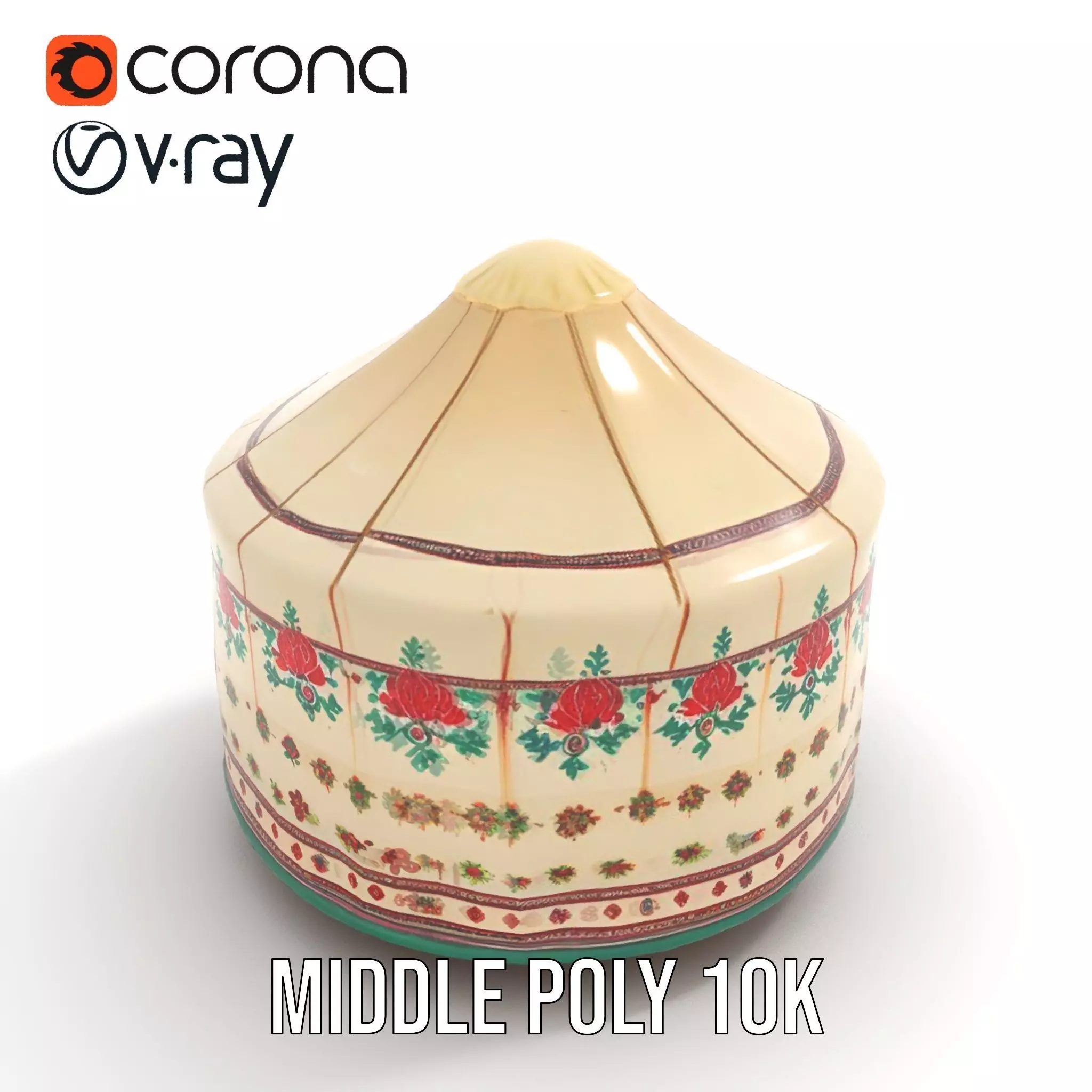 Embroidered Yurt model pack Low-poly 3D model_19