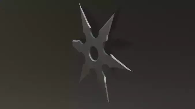 Low Poly Japanese Shuriken Game Ready 3D Model