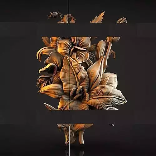 STL File for Wood and Stone Carving CNC Relief Panel Design