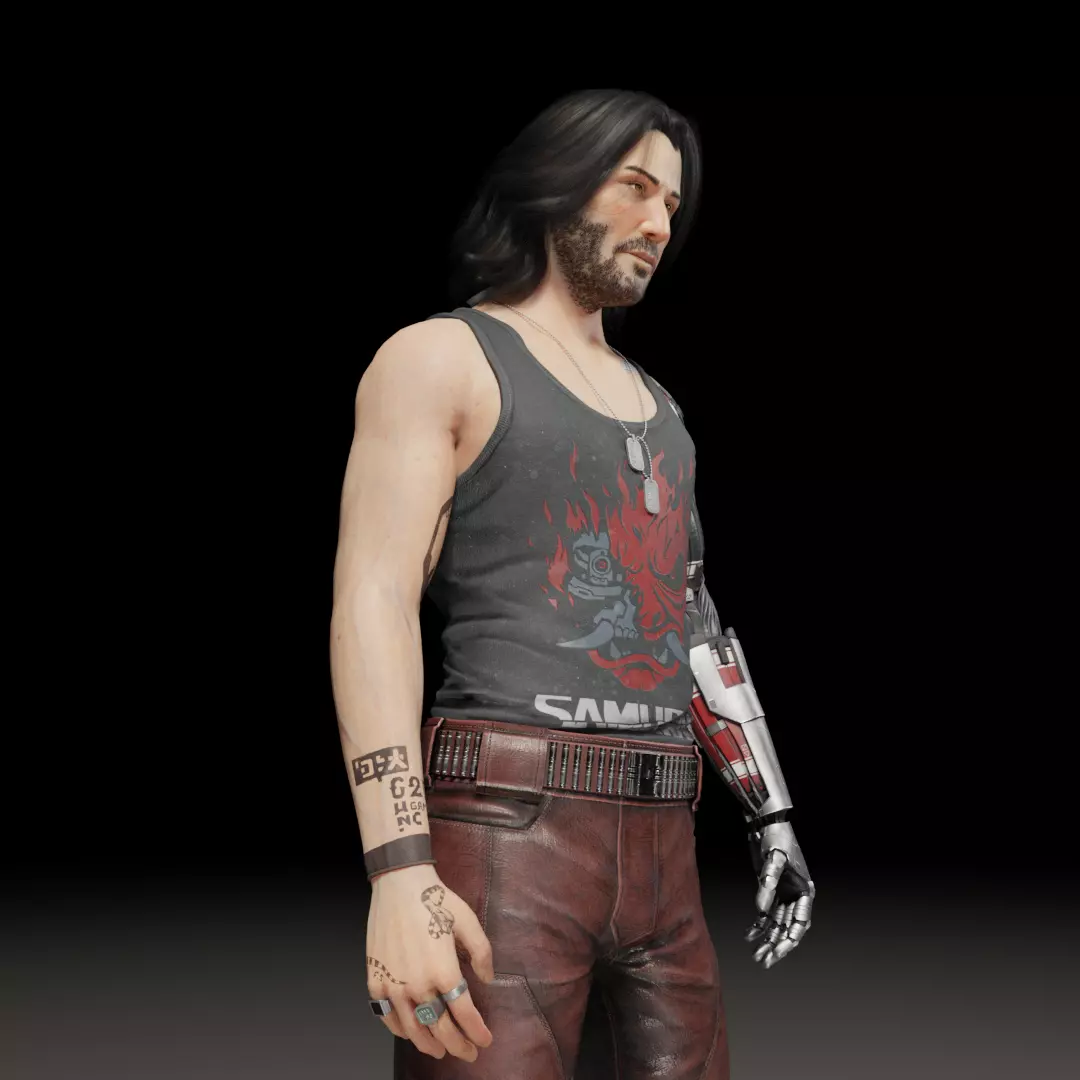 Johnny Silverhand - Cyberpunk 2077 3D model_9