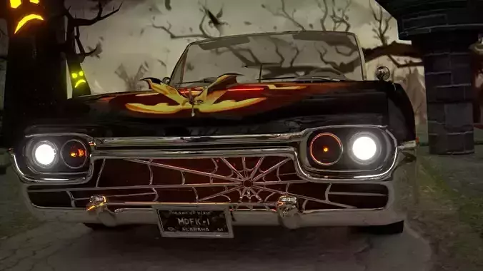 60s Classic Halloween Car 3D model