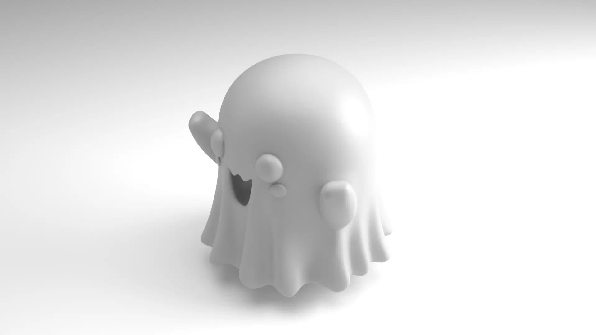 Cute Halloween ghost Figure 3D Printable Model 3D print model_2