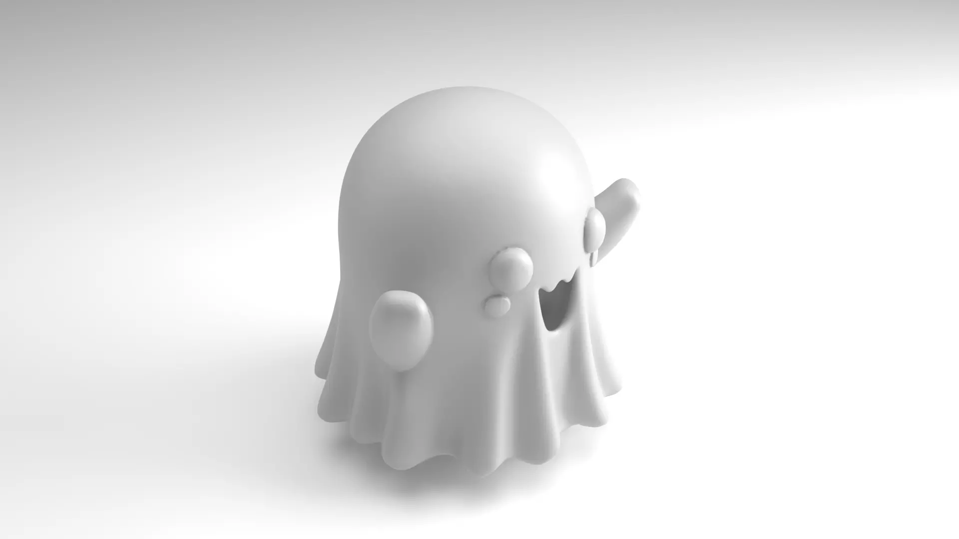 Cute Halloween ghost Figure 3D Printable Model 3D print model_1