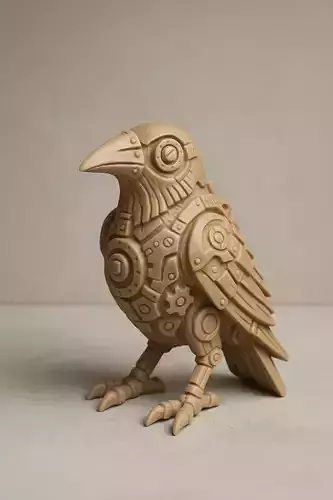 Industrial Crow Sculpture