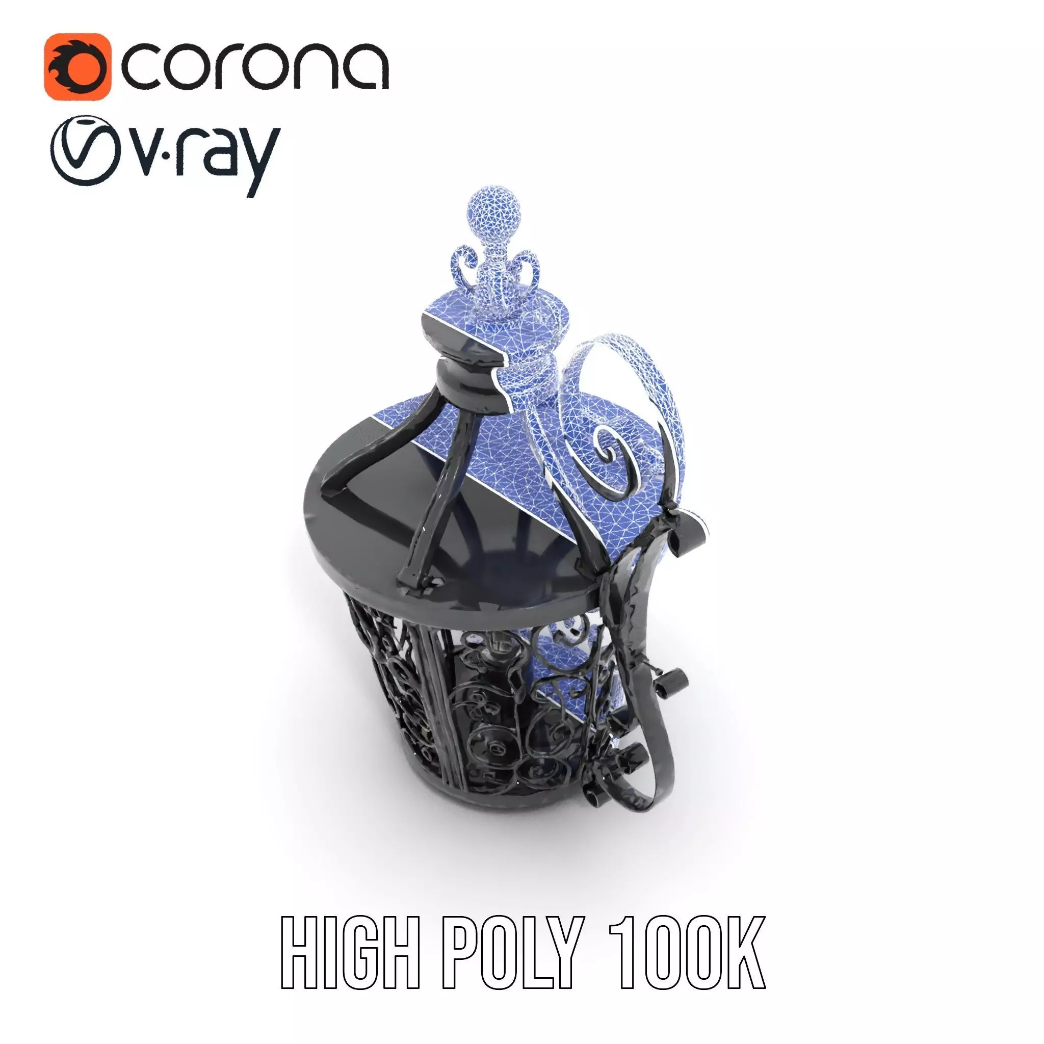 Ornate Iron Lantern model pack Low-poly 3D model_34