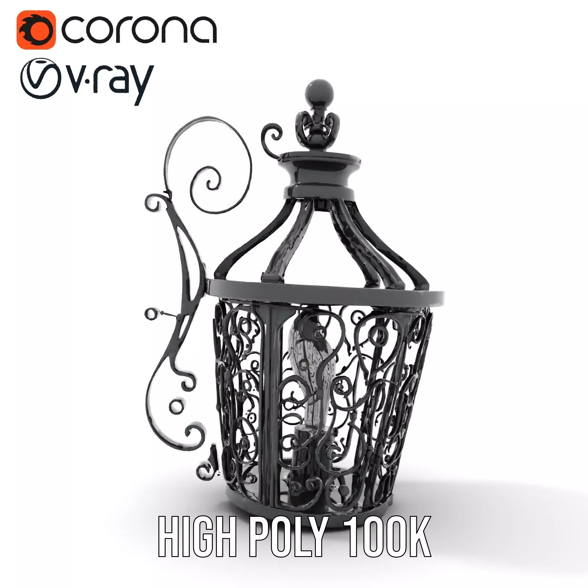 Ornate Iron Lantern model pack Low-poly 3D model_18