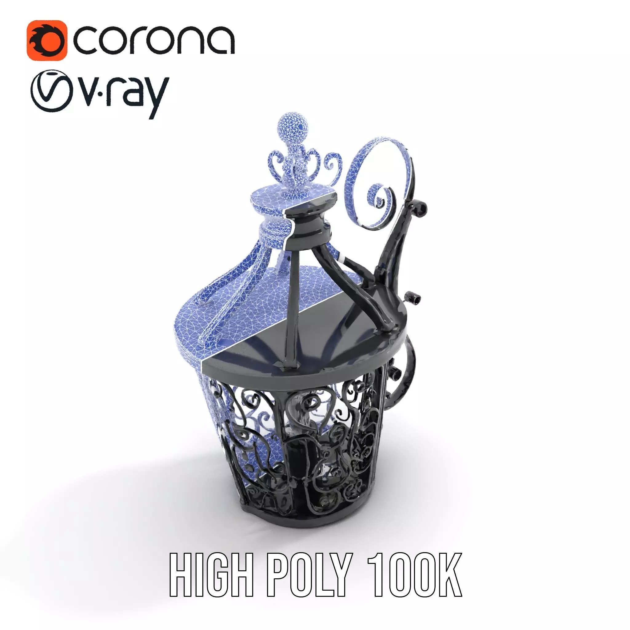 Ornate Iron Lantern model pack Low-poly 3D model_16
